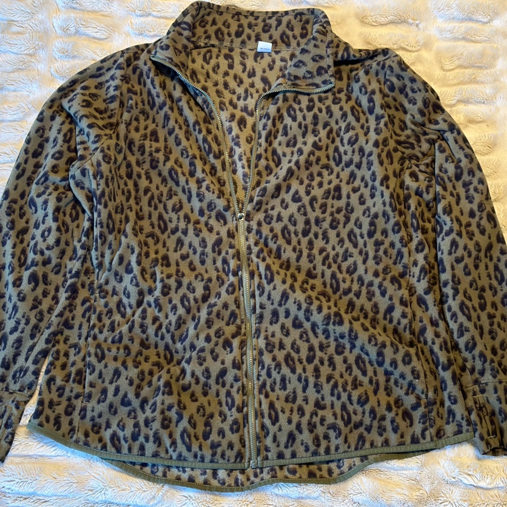 Old Navy Leopard Print Fleece Jacket